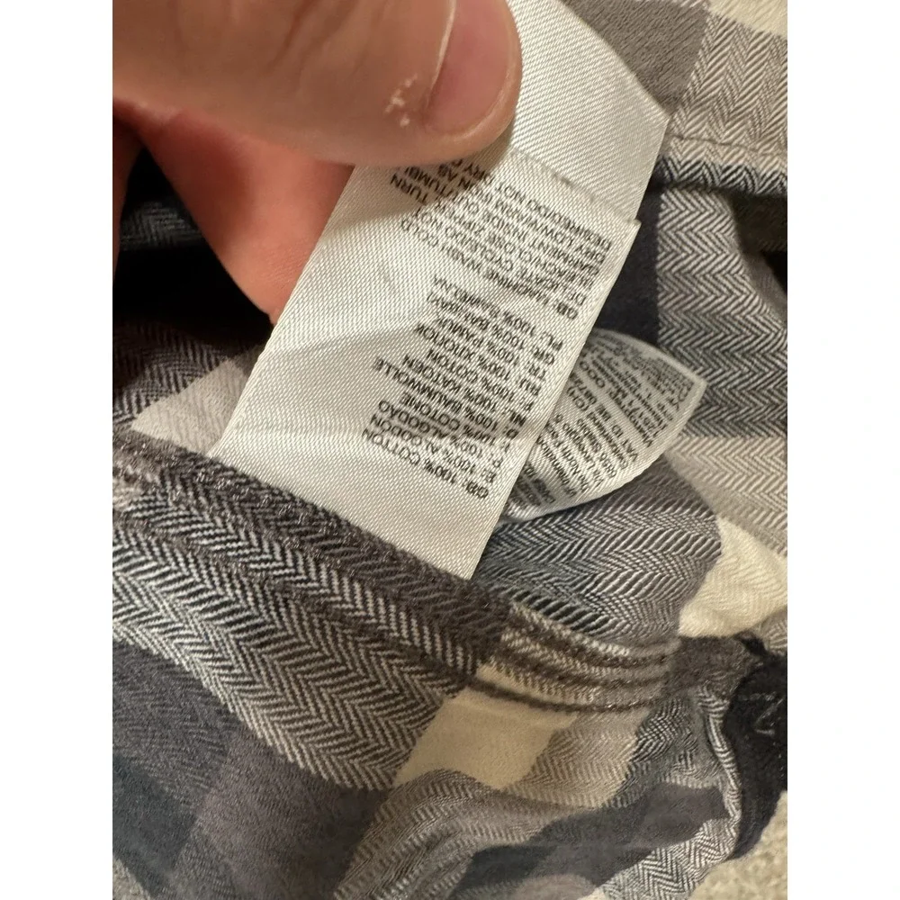 North Face Shirt Mens XL L/s Button Front Pockets Outdoors Gray‎ Plaid Gorpcore